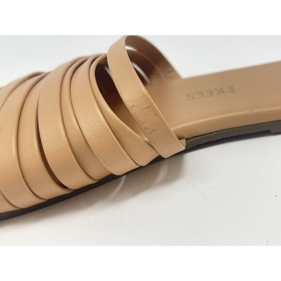 Tkees Slides Leather Sandals Avery Pout Nude Tan Strappy Women’s Size 7 US 38 EU - Picture 6 of 9